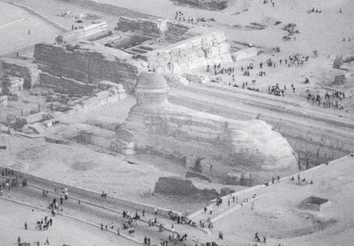 The Sphinx as seen from the top of the Great Pyramid