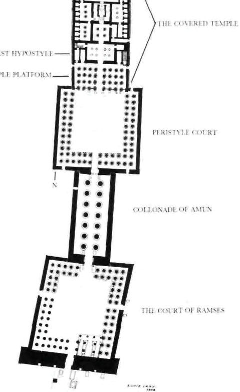 The plan of the Temple of Luxor created about 1948 by Scwaller de Lubicz.