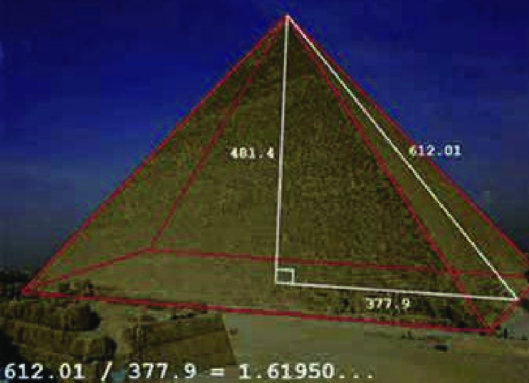The golden ratio in the measurements of the Great Pyramid