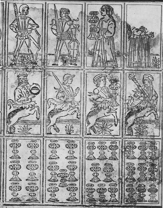 Uncut Marseille cards: Suit cards