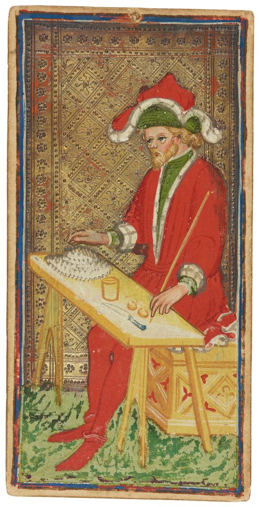 "The Juggler" from the Morgan deck based on the Visconti-Sforza Tarot